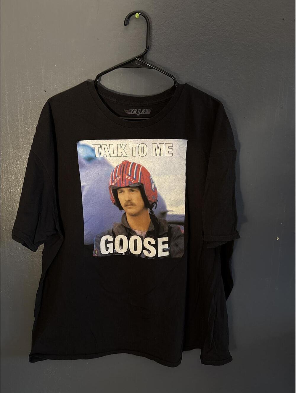 Top Gun Talk to Me Goose Graphic T-Shirt 3XL Black Cotton